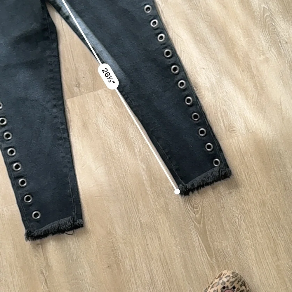 One x One Teaspoon Womens Legend High Waist Mom Grommet Detail Jean 25 Black